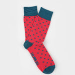 calcetines rojos con estrellas azul