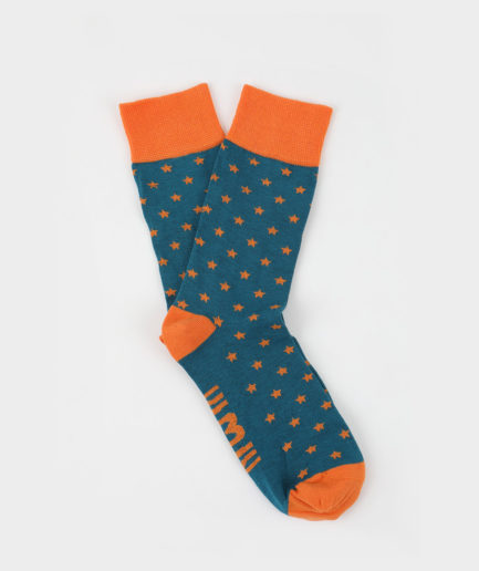 calcetines con estrellas naranja