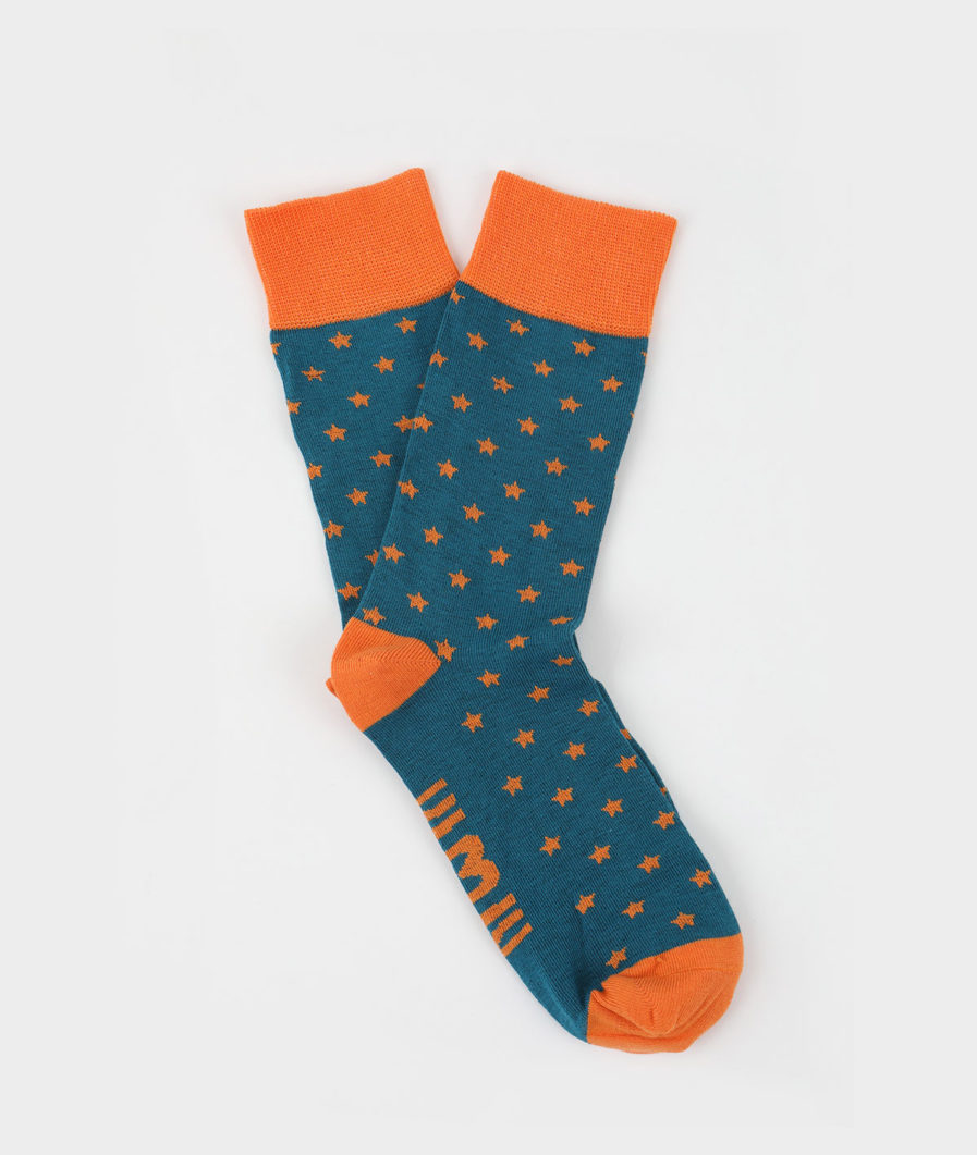 calcetines con estrellas naranja