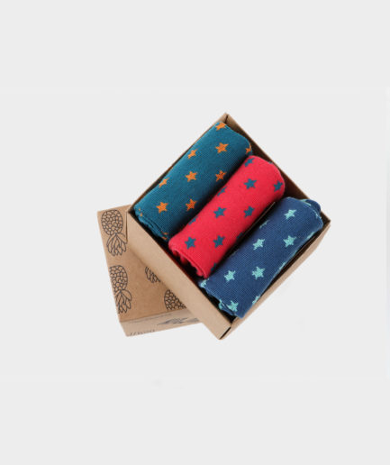 Pack de tres calcetines kiwik con estrellas