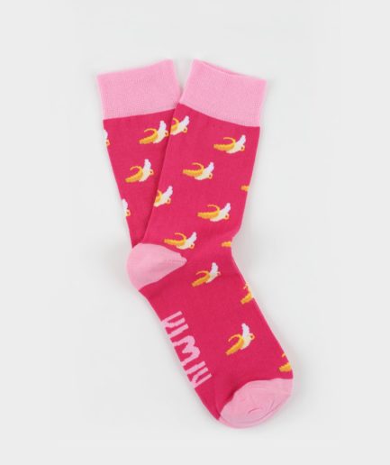 Calcetines Rosa con Plátanos
