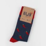Calcetines Azules con Chiles Rojos
