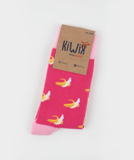 Calcetines Rosa con Plátanos